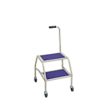 Stainless Steel Movable Stepladder with Casters