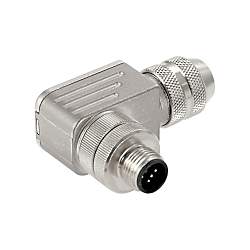 M12 Stecker-Steckverbinder, winklig, Metall SAISW-M-5/8 M12