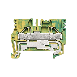 Schutzleiter-Reihenklemme, PUSH IN, 16 mm², 800 V, 76 A, Anzahl Anschlüsse: 2, Anzahl der Etagen: 1, grün / gelb PPE 16