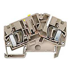 Trenn- und Messtrenn-Reihenklemme, Zugfederanschluss, 6 mm², 690 V, 32 A, schwenkbar, Quertrennung: ohne, TS 35, dunkelbeige 1023830000
