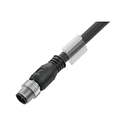 Datenleitung (konfektioniert) Kupfer, Einseitig offen, M12, Stift, gerade, geschirmt 1060111000