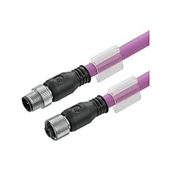 Datenleitung (konfektioniert) Kupfer, Verbindungsleitung, M12 / M12, Stift, gerade - Buchse, gewinkelt, geschirmt 1060130150