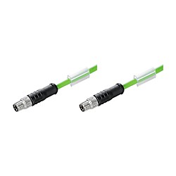 Datenleitung (konfektioniert) Kupfer, Verbindungsleitung, M8 / M8, Stift, gerade - Stift, gerade, geschirmt 1160930750