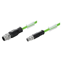 Datenleitung (konfektioniert) Kupfer, Verbindungsleitung, M12 / M8, Stift, gerade - Stift, gerade, geschirmt 1296790200