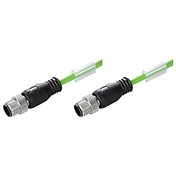 Datenleitung (konfektioniert) Kupfer, Verbindungsleitung, M12 / M12, Stift, gerade - Stift, gerade, geschirmt 1296800300
