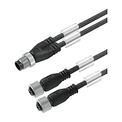 Sensor-Aktor-Adapterleitung (konfektioniert) , Verbindungsleitung, M12 / M8, Zwillingsleitung, Buchse, gerade 1466350150