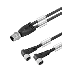 Sensor-Aktor-Adapterleitung (konfektioniert) , Verbindungsleitung, M12 / M8, Zwillingsleitung 1466361000
