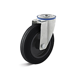 Swivel castor with thermoplastic wheel, back hole Optical as with standard solid rubber wheels L-IL-STPK-100-R-1-GRAU