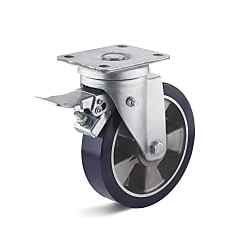 Swivel Castors with double stop and elastic polyurethane wheel L-IHB-EPUA-250-K-3-DSV
