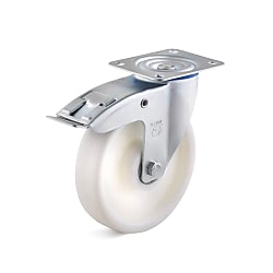 Swivel Castors with double stop in the trailer and polyamide wheel L-IL-PALB-080-G-3-DSN