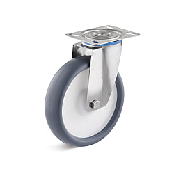 Stainless steel swivel castor with thermoplastic wheel L-IV-TPBK-200-K-3