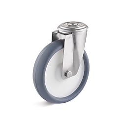 Stainless steel swivel castor with back hole and thermoplastic wheel L-IV-TPBK-200-K-1