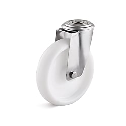 Stainless steel swivel castor with back hole and polyamide wheel
