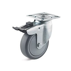 Apparatus swivel Castors with double stop and thermoplastic wheel L-AL-TPBK-075-K-3-DSN-VE4