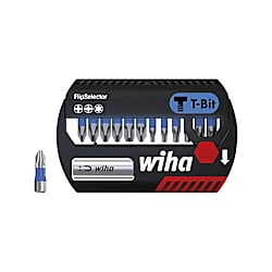 Wiha Bit Set FlipSelector T-Bit 25 mm Phillips, Pozidriv, TORX® 13-tlg, 1/4" C6,3