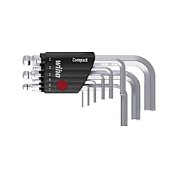 Wiha Stiftschlüssel Set im Compact Halter Sechskant-Kugelkopf 9-tlg, kurz, mattverchromt