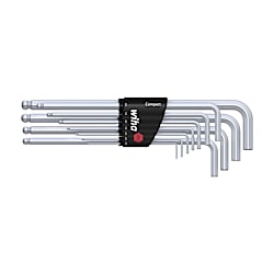 Wiha Stiftschlüssel Set im Compact Halter Sechskant-Kugelkopf, 11-tlg. mattverchromt
