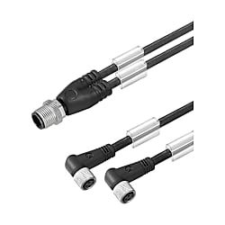 Câble adaptateur pour capteur-actionneur (assemblé), ligne de connexion, M12 / M8, câblage double 1466360500