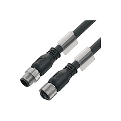 Câble de données en cuivre (assemblé), ligne de connexion, M12 / M12, fiche 90° - prise 90°, blindé 1075411000