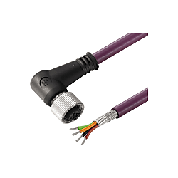 Câble de données en cuivre (assemblé), M12, prise coudée, blindé