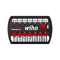 Wiha Jeu d'embouts BitBuddy® embout TY de 49 mm Six pans 7 pcs, 1/4" E6,3