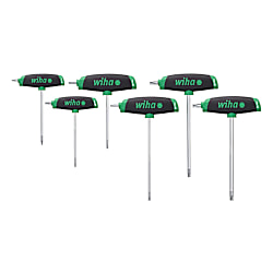 Wiha Jeu de clés mâles avec manche en T ComfortGrip TORX®, 6 pcs, avec lame latérale, chromées mat