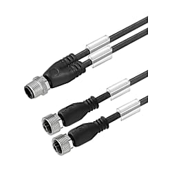 Cavo adattatore per sensore-attuatore (assemblato) , cavo di collegamento, M12 / M12, cablaggio doppio, maschio, tipo dritto, femmina 2X, tipo dritto 1171890500