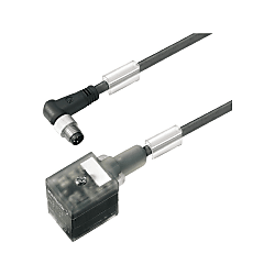 Cavo per valvola (assemblato), spina a 90° - spina valvola, design A, M8 = nessuno