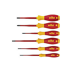 Wiha Set di giravite SoftFinish® electric, slimFix, A taglio, positivo-negativo/Pozidriv,