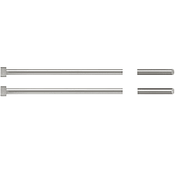 Ejector pins / head flattened on one side / HSS / convex engraved face / shaft diameter, length configurable