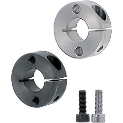 Set collars / stainless steel, steel / slotted / double transverse hole, transverse thread PSCSM35-25