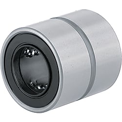 Linear ball bearings / steel / nickel-plated / double bush / single ring groove LMUT20G