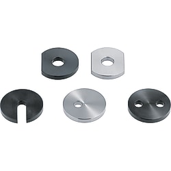 Spacer washers / C-shape, D-shape, hole pattern / steel, stainless steel / treatment selectable