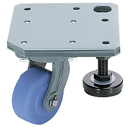 Castors with Integrated Plate and Adjustment Pad / MC Nylon Wheel CAL75