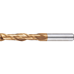 AS Coated High-Speed Steel Square End Mill, 2-Flute / Long AS-EM2L21