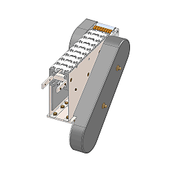Scharnierkettenförderer / Rollenübergang / D 30 mm rechts / links angetrieben an Kopfantriebsstation / EURO-flex 85 127209