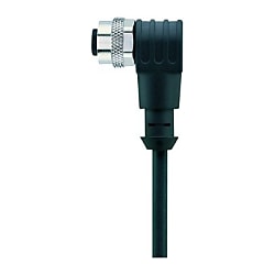 Single-ended Cordset, Female, M12x1, Angled, with LED
