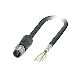Sensor / actuator data cable (pre-fab) M12 Plug, straight 1454202