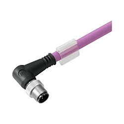 Copper Data Cable (Assembled), One End without Connector, M12, Pin, 90°, Shielded 1062170150