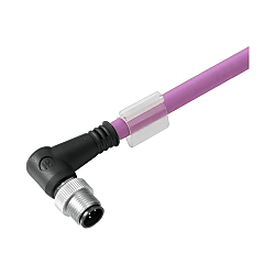 Copper Data Cable (Assembled), One End without Connector, M12, Pin, 90°, Shielded 1062220150