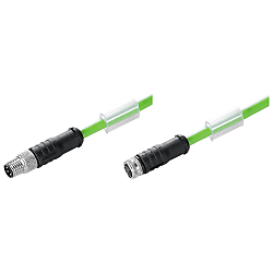 Copper Data Cable (Assembled), Connecting Line, M8 / M8, Pin, Straight - Socket, Straight, Shielded 1296770050