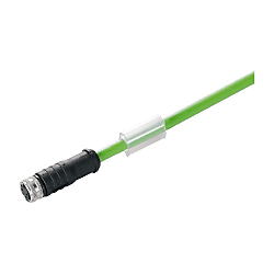 Copper Data Cable (Assembled), One End without Connector, M8, Female Socket, Straight, Shielded 1301370100