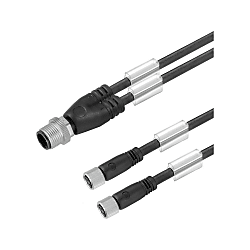 Sensor-Actuator Adaptor Cable (Assembled), Connecting Line, M12 / M8, Twin Cabling, Pin, Straight, 2X Socket, Straight 9457490090