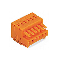 1-conductor female plug, Snap-in mounting feet 734 734-124/008-000