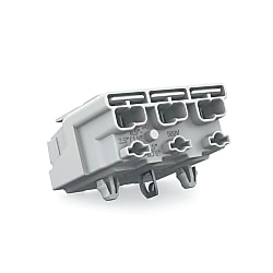 Power supply connector, with direct ground contact, with snap-in mounting feet 294-5114