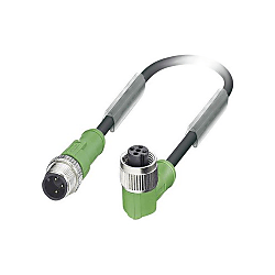 Sensor / actuator connector (pre-fab) M12 Plug, straight, Socket, angled
