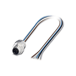Flush-type connector SACC-EC, plug, M12, with 0.5 m TPE litz wire 1523463