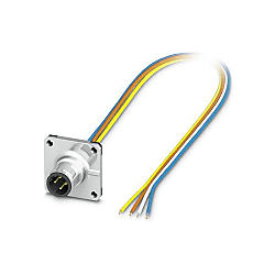 Flush-type connector SACC-SQ, plug, M12, with 0.5 m TPE litz wire 1441600
