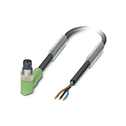 Sensor / actuator cable SAC-3P, Plug angled M8