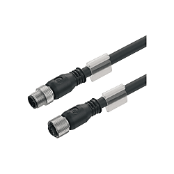 Copper Data Cable (Assembled), Connecting Line, M12 / M12, Male, Straight - Male, Straight, Shielded 1101750010